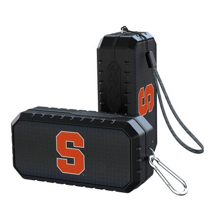Front. Keyscaper - Syracuse Orange Water Resistant Linen Print Bluetooth Speaker - Black.