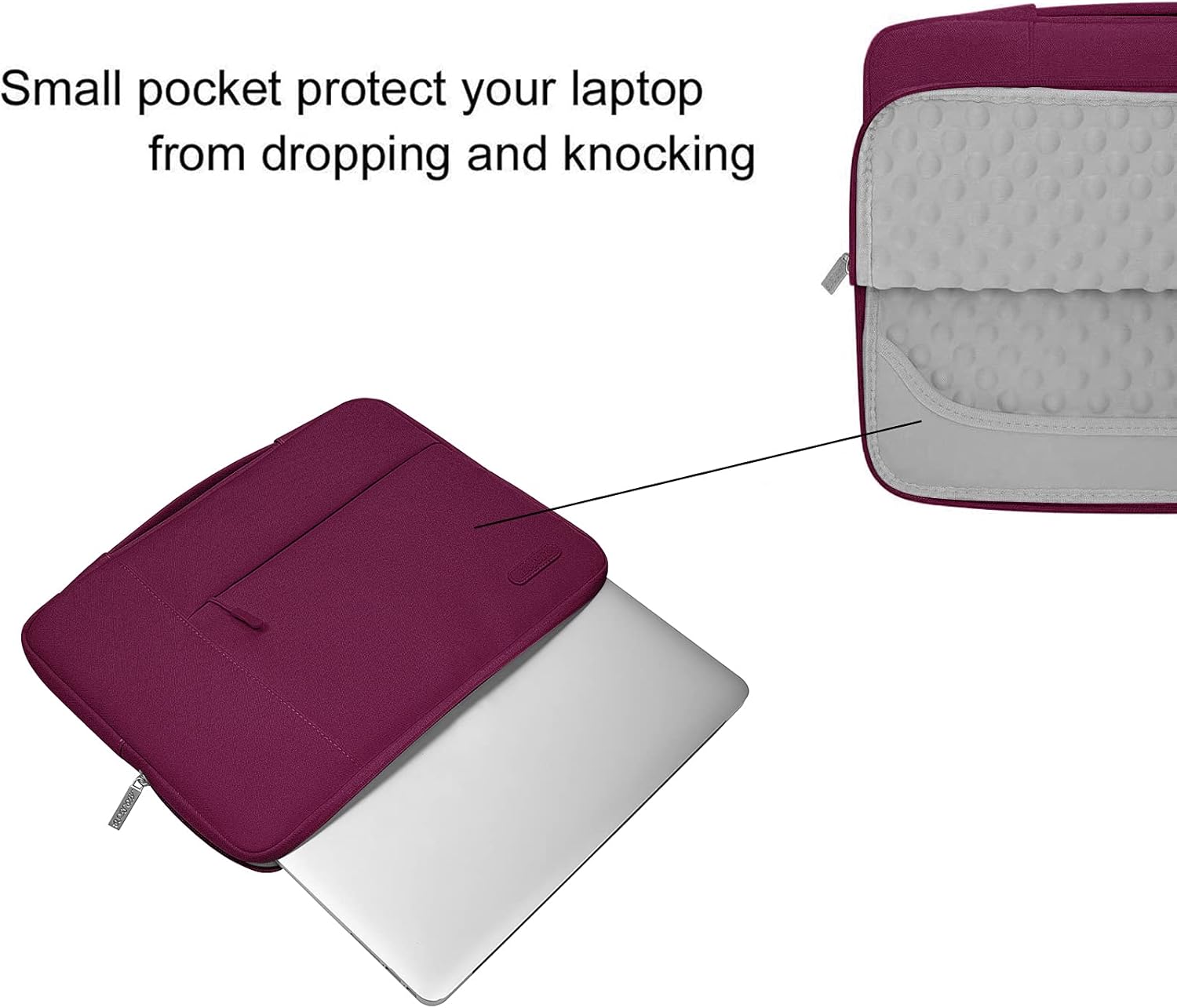 Small pocket protect your laptop from dropping and knocking.