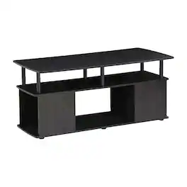 FurniFact - Utility Coffee Table with Open Storage and Sturdy Frame - Black