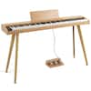 Front. Costway - Costway 88-Key Digital Piano Semi-Weighted Keyboard with 3 Pedal Unit & 80 Demos - Natural.