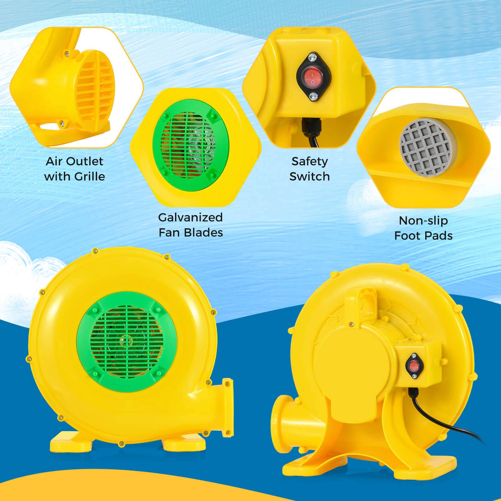 - Air Outlet with Grille
- Safety Switch
- Galvanized Fan Blades
- Non-slip Foot Pads