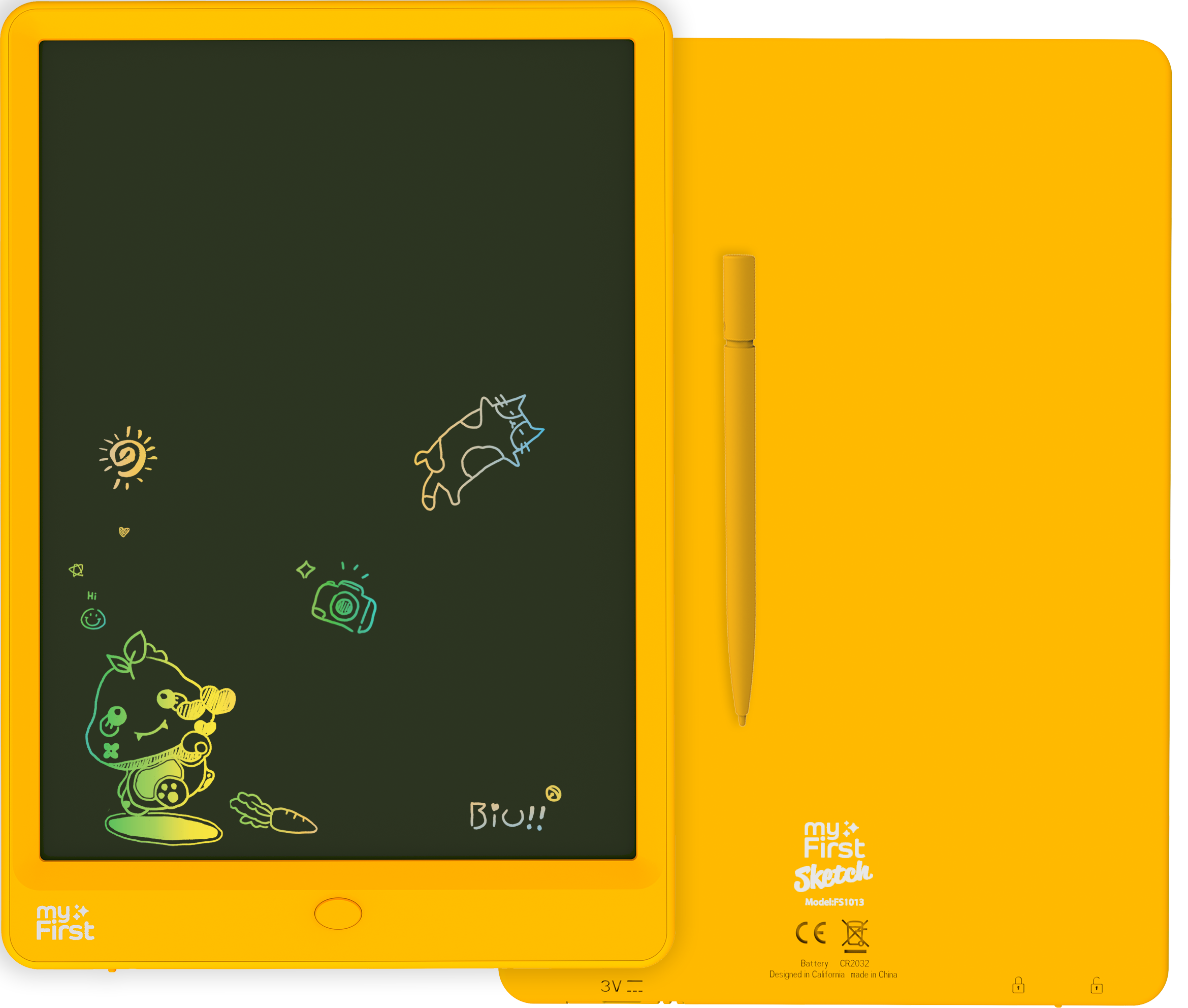 My First Sketch!  
Model F51013  
CE  
Designed in California, Made in China  
Battery: CR2032  
3V