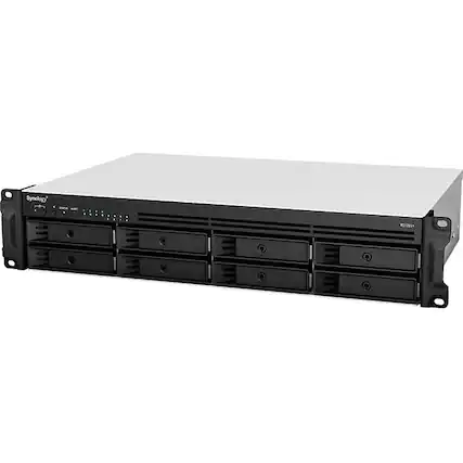 Front. Synology - Synology RS1221RP+ SAN/NAS Storage System - AMD Ryzen V1500B Quad-core (4 Core) 2.20 GHz - 8 x HDD Supported - 0 x HDD - Unknown.