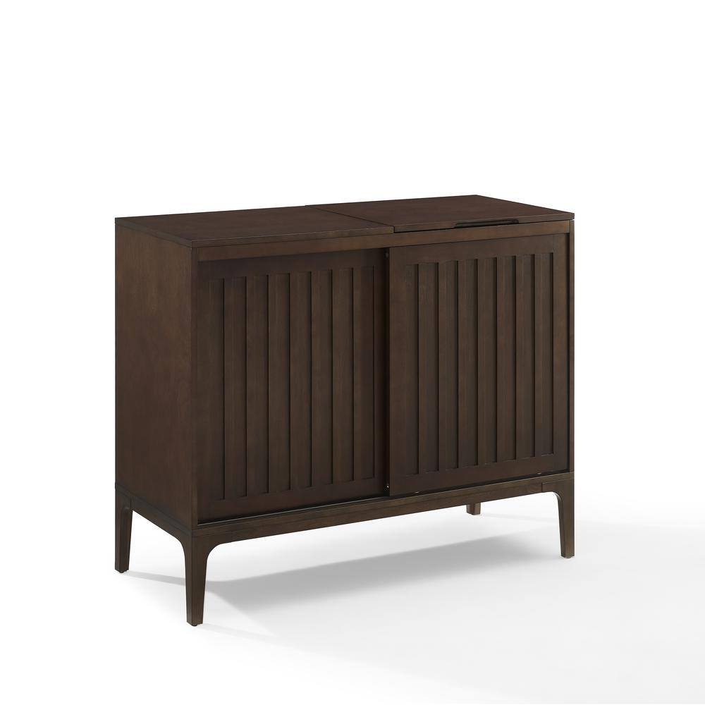 Alt View 2. Crosley Furniture - Asher Large Record Player Cabinet With Vinyl Storage - Dark Brown.