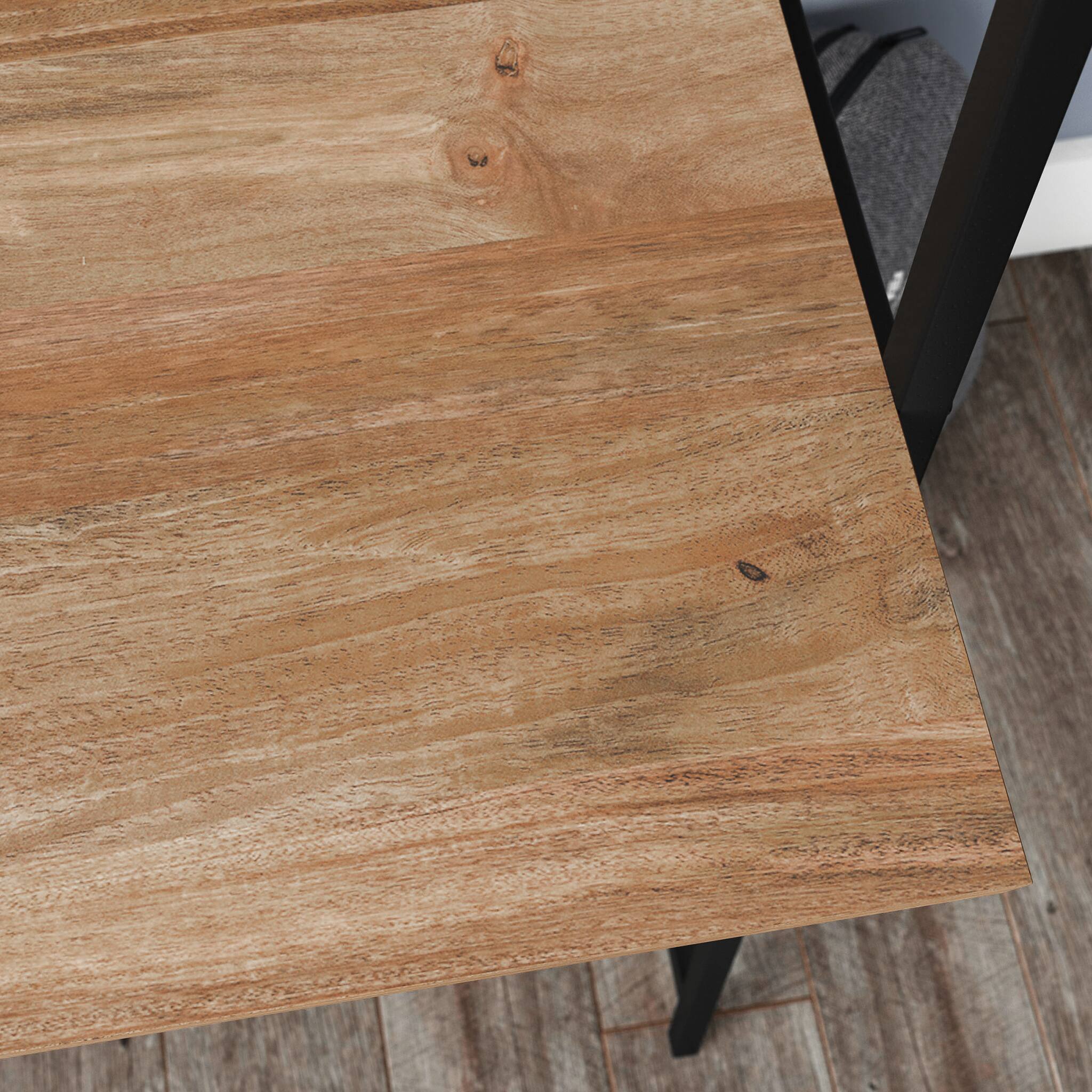 Alt View 5. Spaco - Desk With Hutch, 1" Thick Top, Spacious Work Area - Brown.