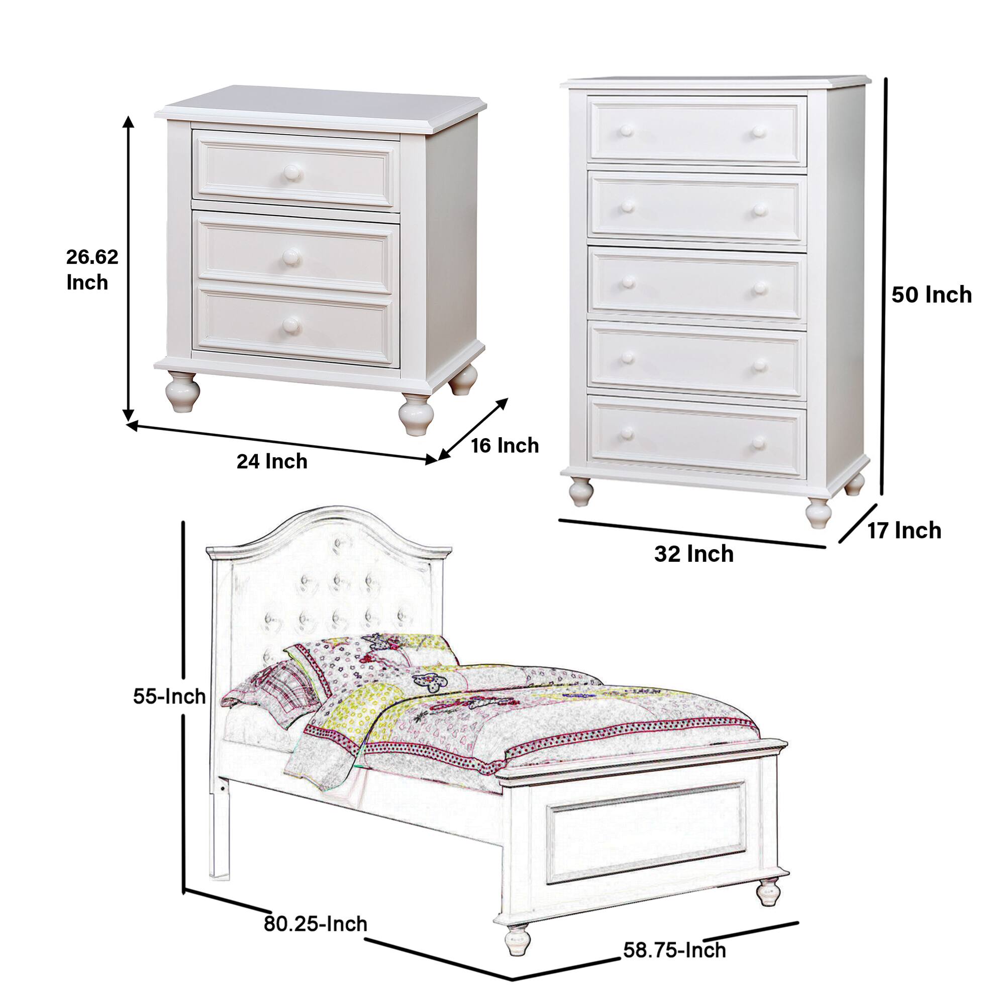26.62 Inch  
50 Inch  
24 Inch  
16 Inch  
32 Inch  
17 Inch  
55-Inch  
80.25-Inch  
58.75-Inch