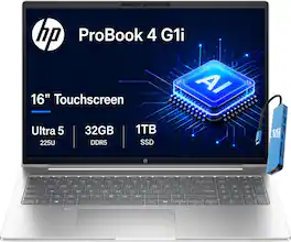 HP - Upgraded - ProBook 4 G1i 16'' FHD+ Touchscreen Business AI PC Laptop - Intel Core Ultra5 225U - 32GB RAM - 1TB SSD - Wind11Pro - Pike Silver