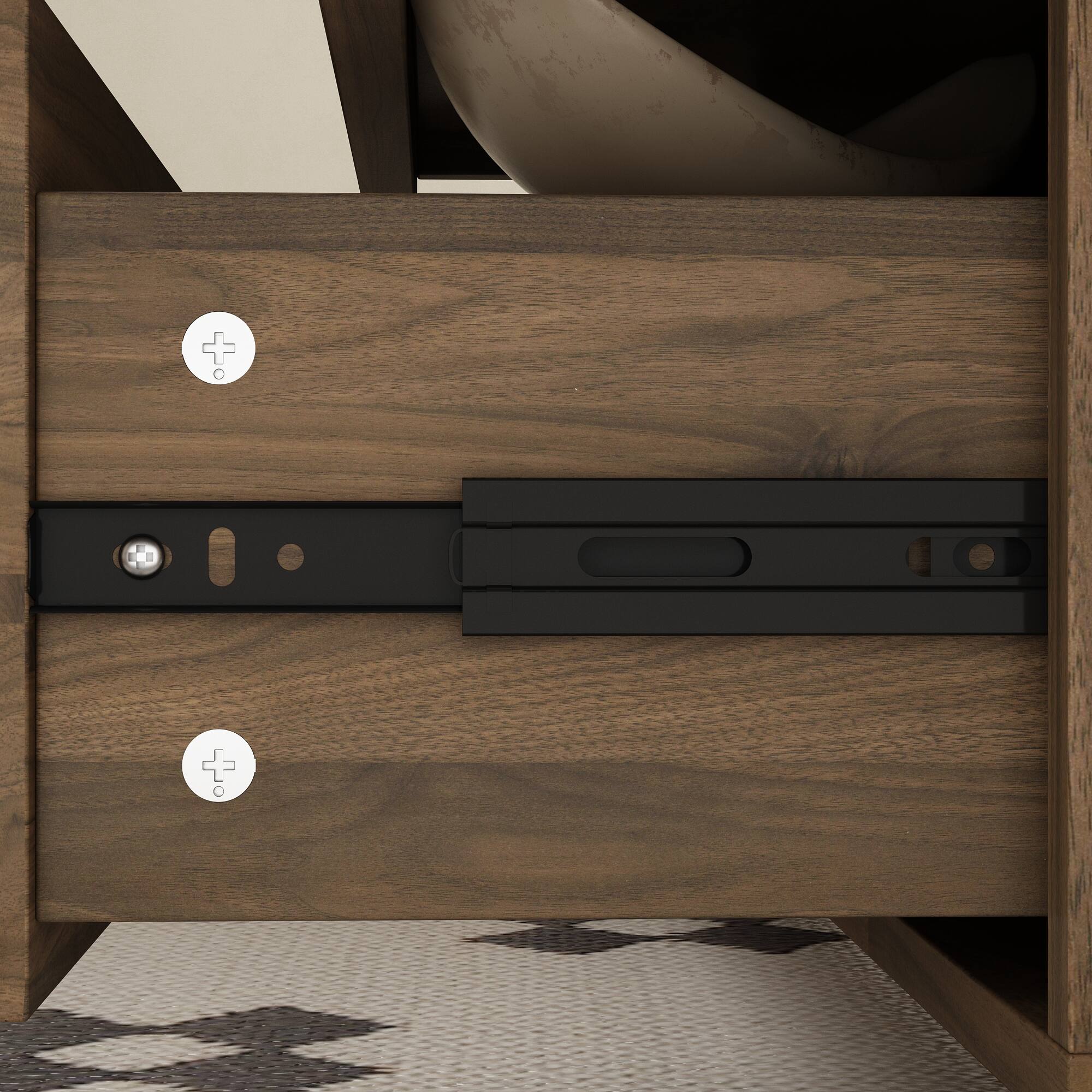 Alt View 4. Famapy - Electric Standing Desk with Bookshelf, 63" Height Adjustable Home Office Desk with 3 Memory Presets. - Medium Walnut.
