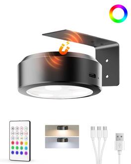 EZVALO - 1 Pack LED Picture Light Smart Recessed Lighting Wireless Wall Decor Light Painting Light with 3 Color Temps - Black