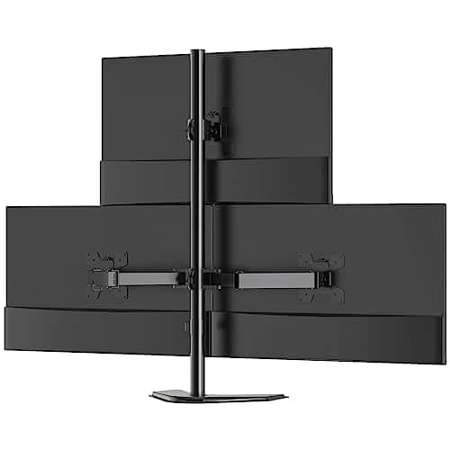 Hirose Alice - Single Monitor Stand For 13-32 Inch Computer Screens Freestanding Arm Desk Mount Universal Vesa 75x75/ Adjust - Black-Single Arm