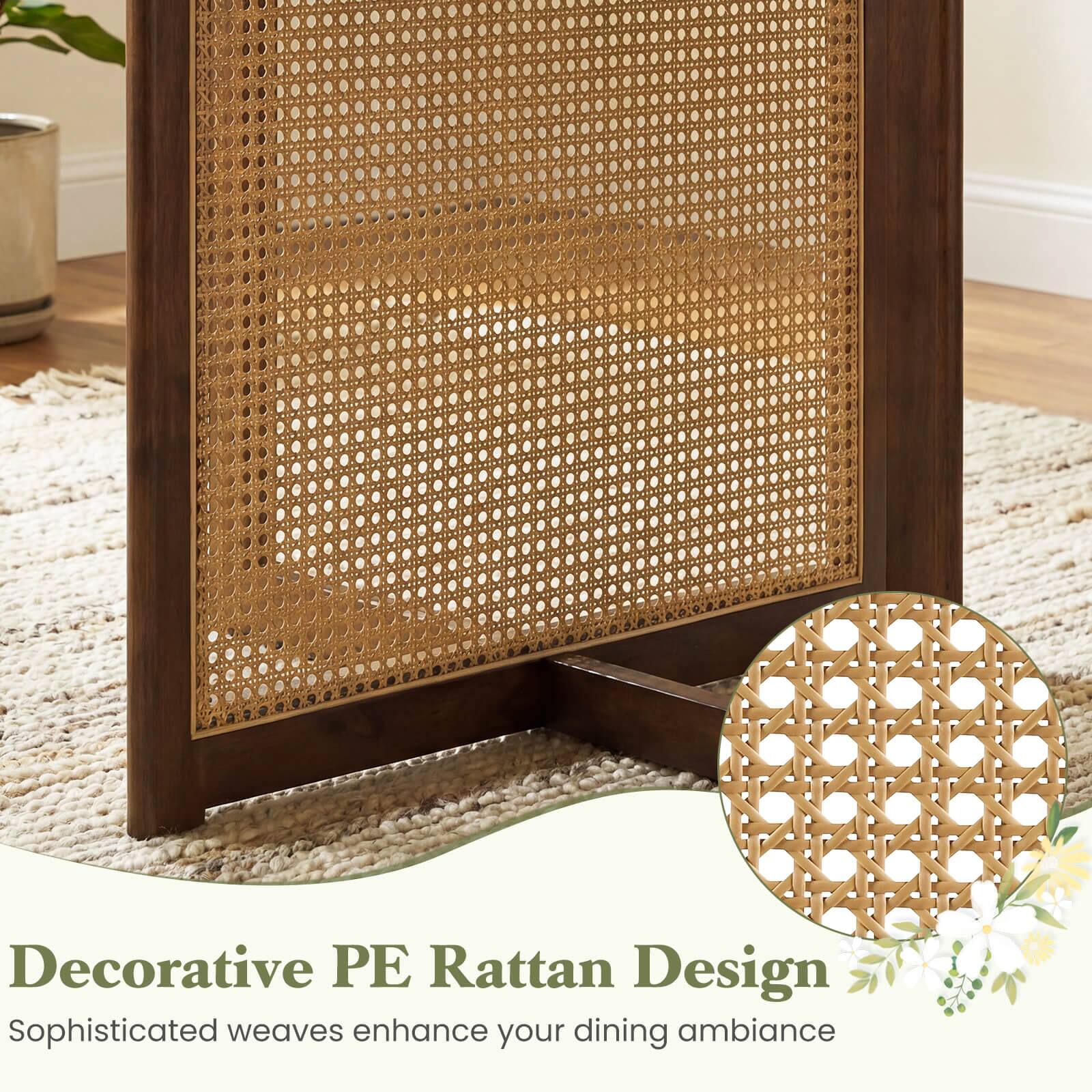 Decorative PE Rattan Design  
Sophisticated weaves enhance your dining ambiance