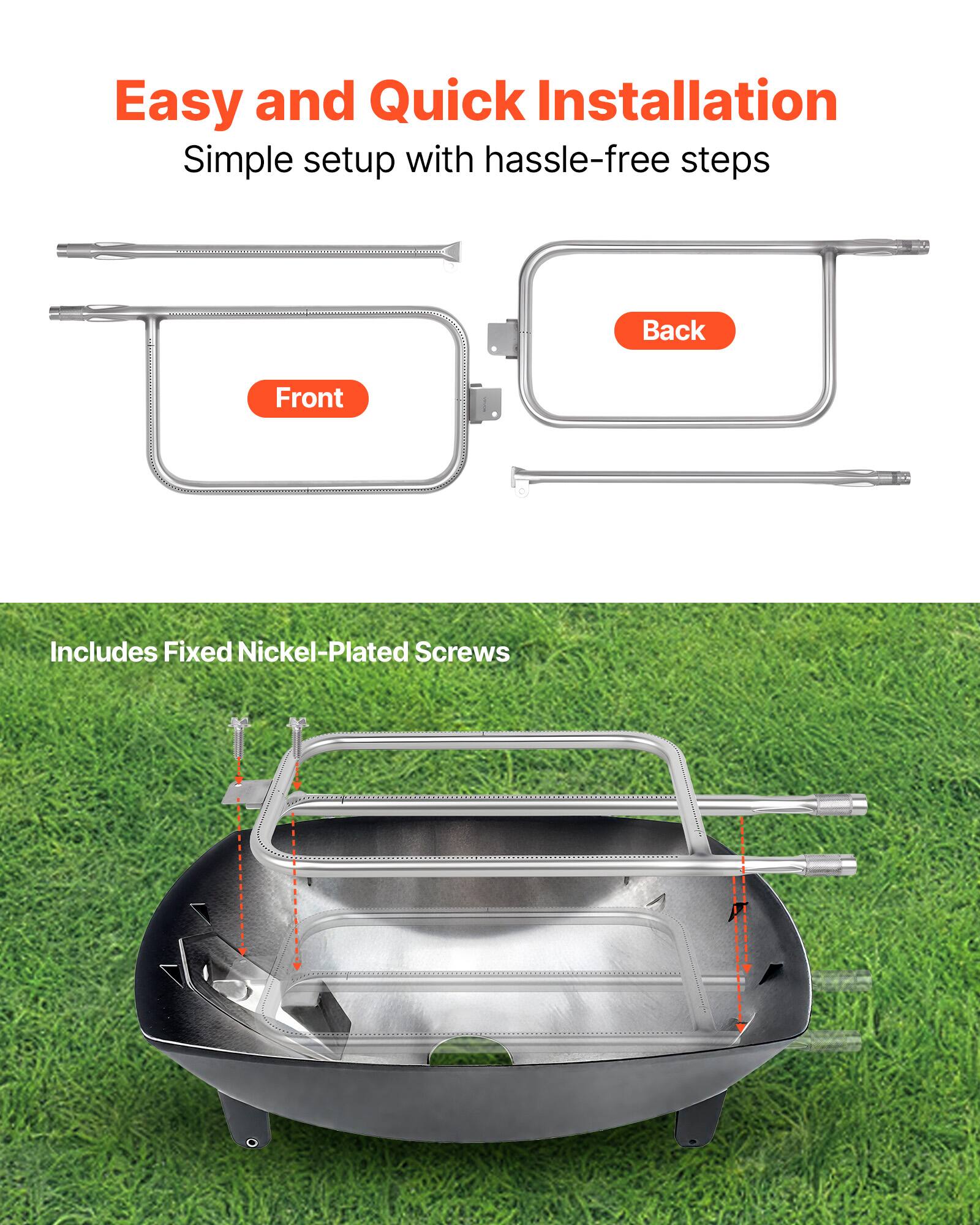 Easy and Quick Installation  
Simple setup with hassle-free steps  

Front  
Back  

Includes Fixed Nickel-Plated Screws