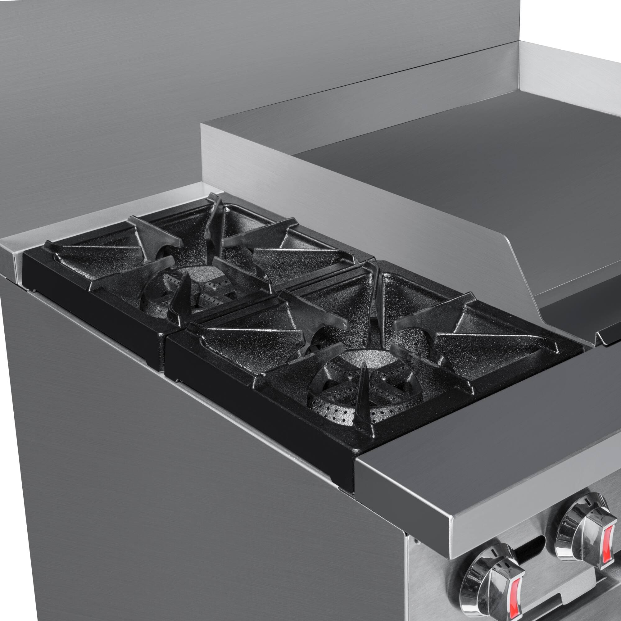 Alt View 4. Koolmore - 36 in. 2 Burner Commercial Natural Gas Range with 24 in. Griddle in Stainless-Steel (KM-CRG36-NG) - Stainless Steel.