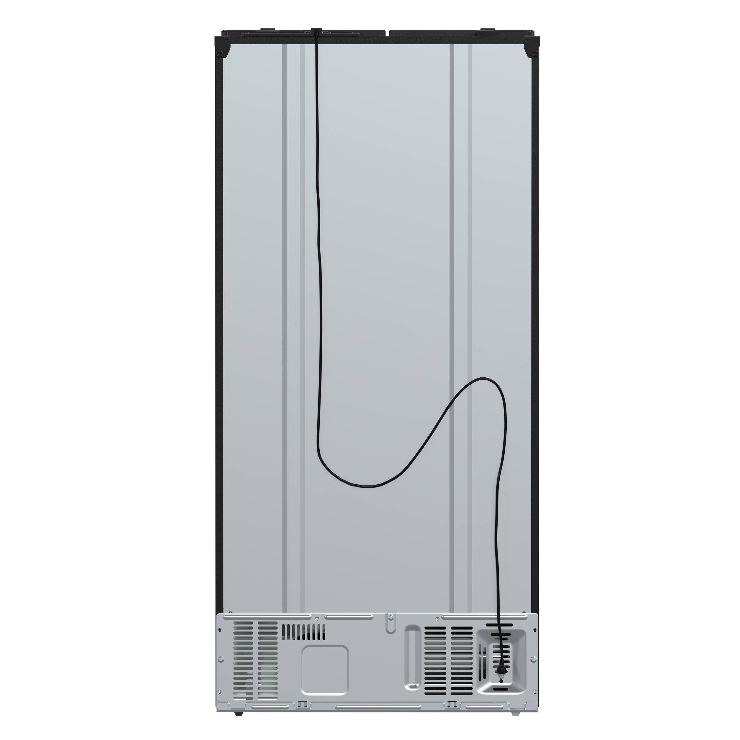 Back. Forno Appliances - Salerno 15.6 Cu. Ft. Freestanding Side-by-Side Refrigerator with Customizable Handles in Antique Brass - Black.