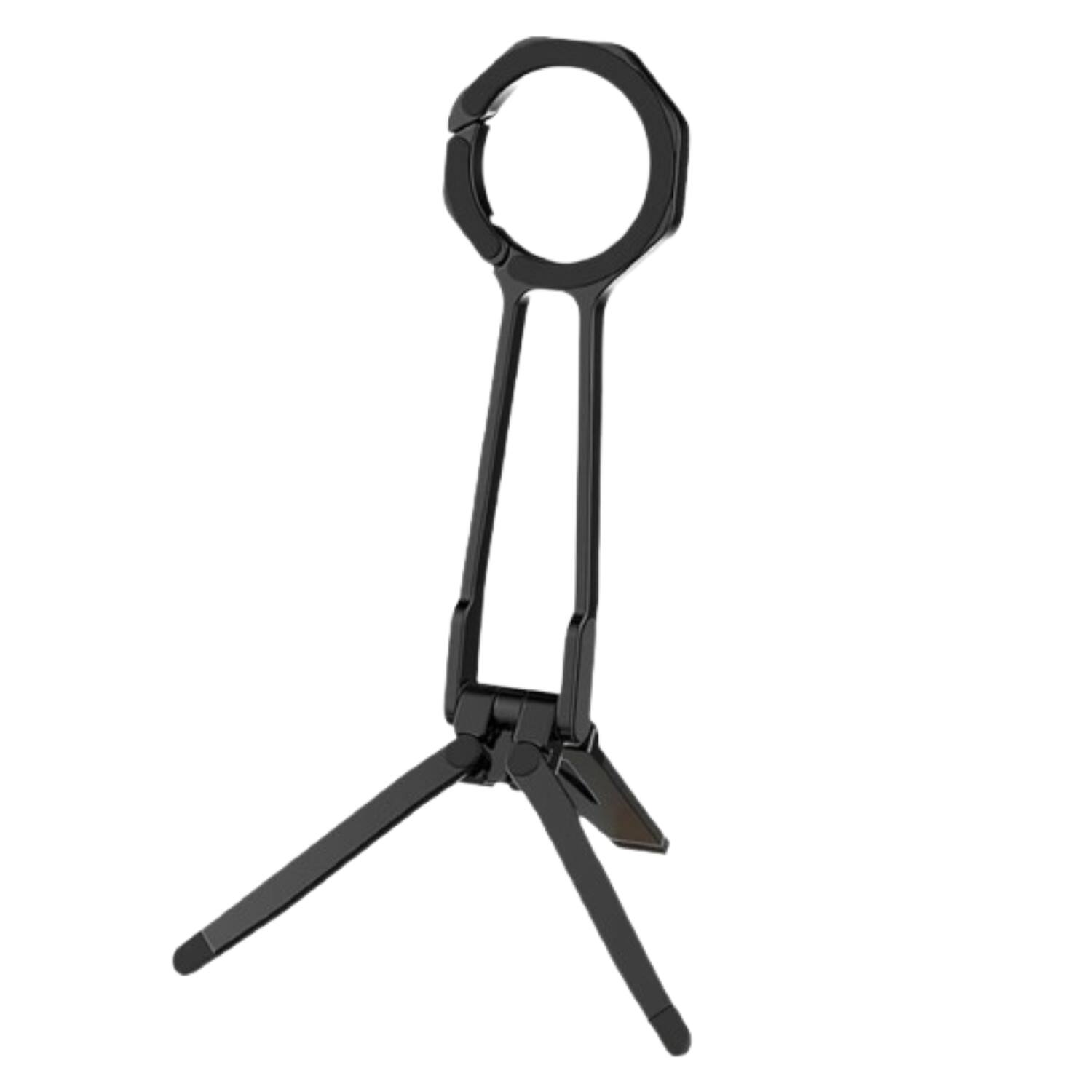 Front. Stock Preferred - Magnetic Phone Tripod Stand - Black.