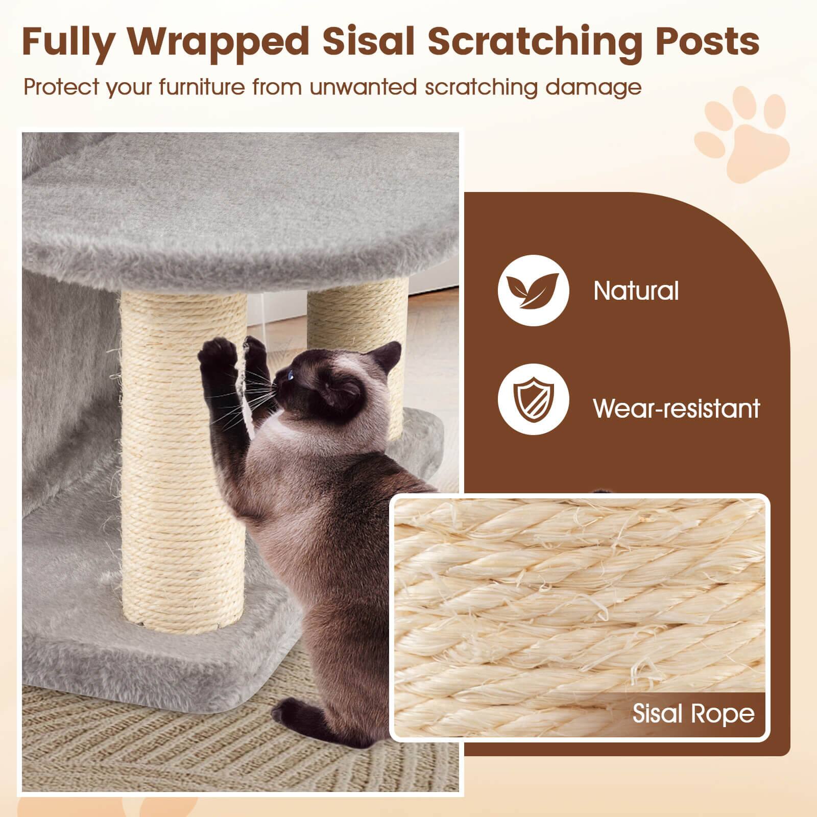 Fully Wrapped Sisal Scratching Posts  
Protect your furniture from unwanted scratching damage  

Natural  
Wear-resistant  

Sisal Rope