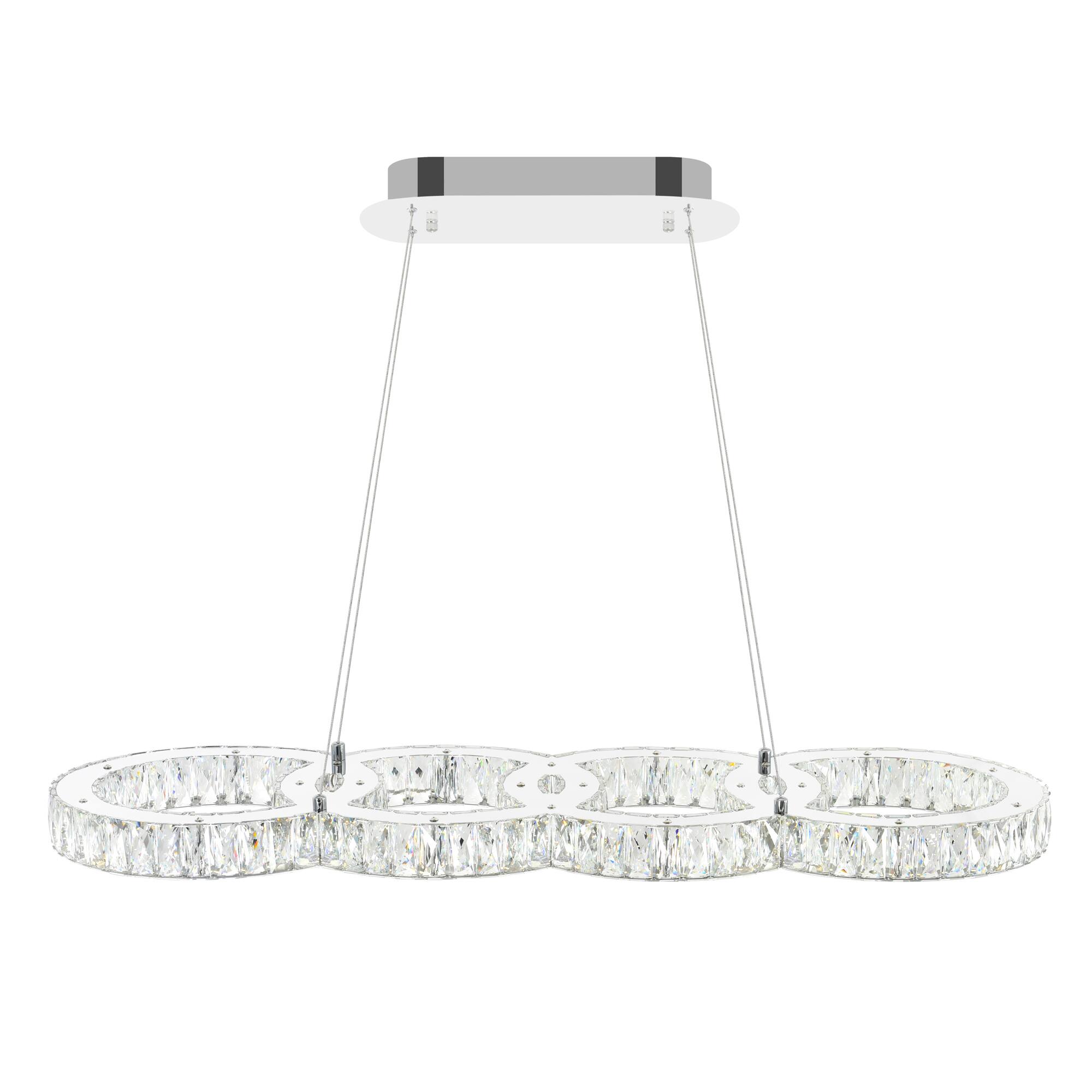 Left. CWI Lighting - Milan LED Chandelier With Chrome Finish - Stainless Steel.