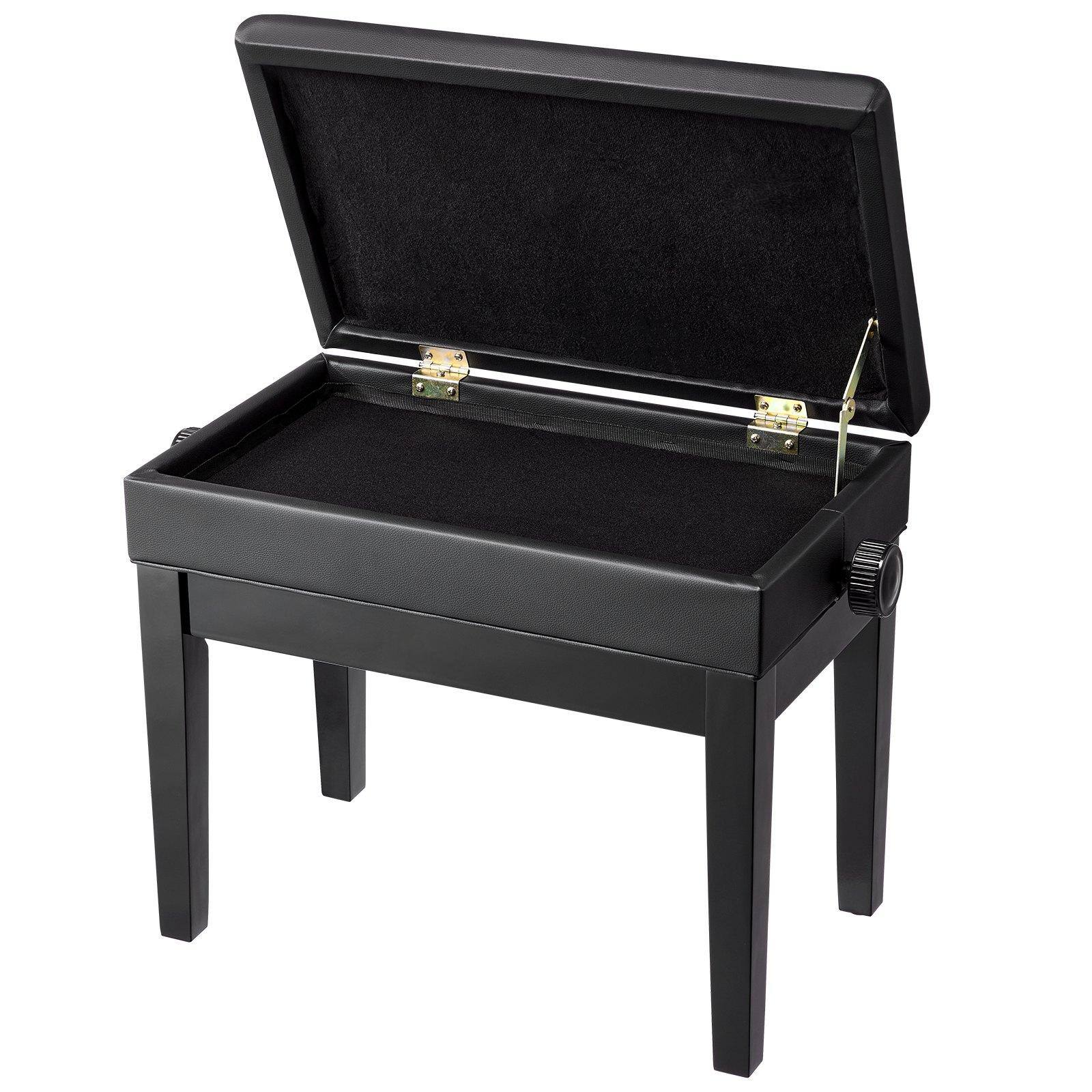 Alt View 8. Glintex - Piano Bench Adjustable Height Keyboard Stool with Storage Compartment Padded Seat for Piano Practice - Black.