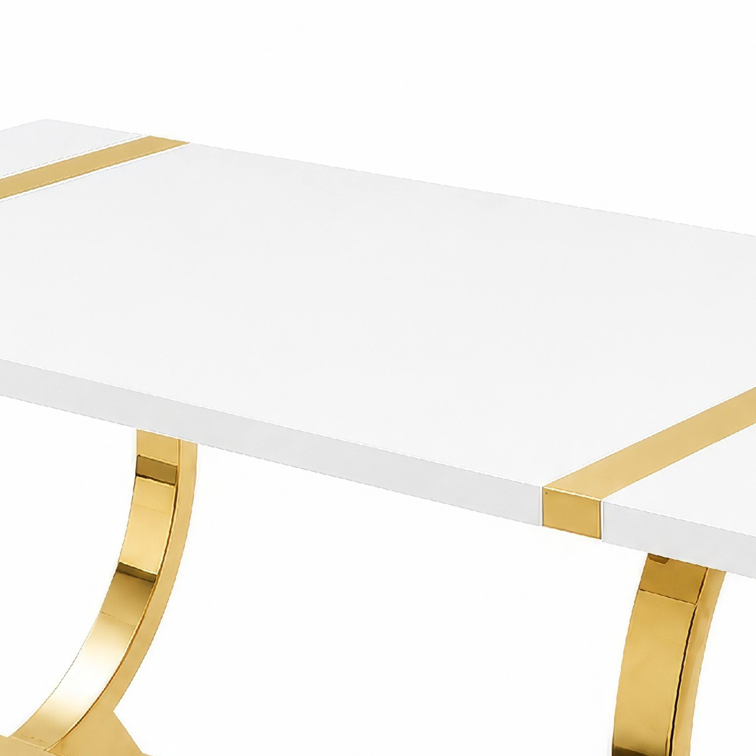 Manhattan Lane Hols Dining Table, Banding on Top, O Shaped Steel Legs ...