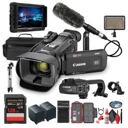 Canon - XA60 PAL Professional UHD 4K Camcorder + Microphone + 7" Monitor + More (Bundle)
