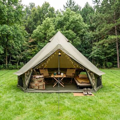Anysun 4 Season Bell Tent 16.4 FT – Waterproof Family Camping Tent Anysun 4 Season Bell Tent 16.4 FT – Waterproof Family Camping Tent