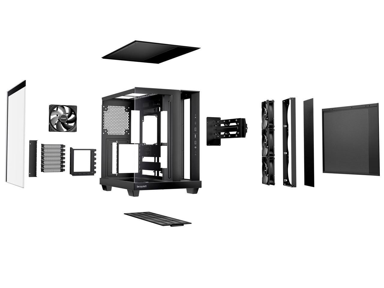 Alt View 5. be quiet! - be quiet! Light Base 500 Black ABS/Steel/Tempered Glass ATX/M-ATX/Mini-ITX BTF MB Case - Black.