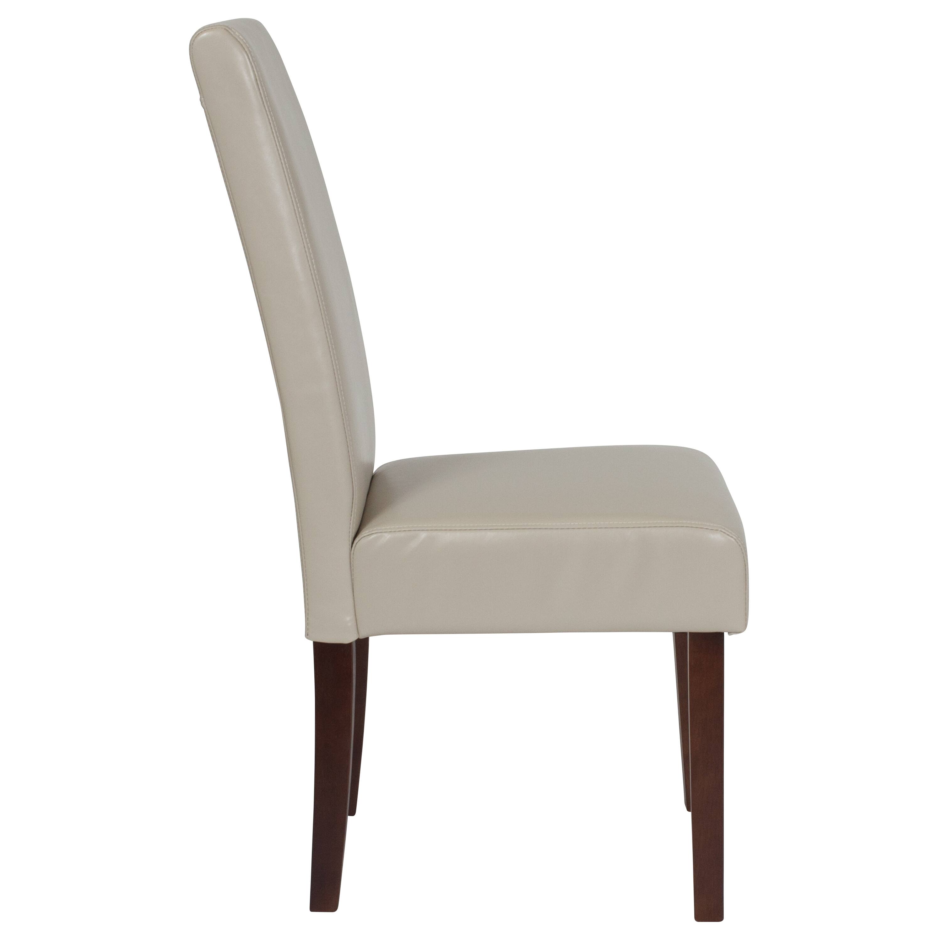 Alt View 5. Emma + Oliver - Mid-Century Parsons Chair and Hardwood Frame for Kitchen, Dining Room & More - Beige Faux Leather.