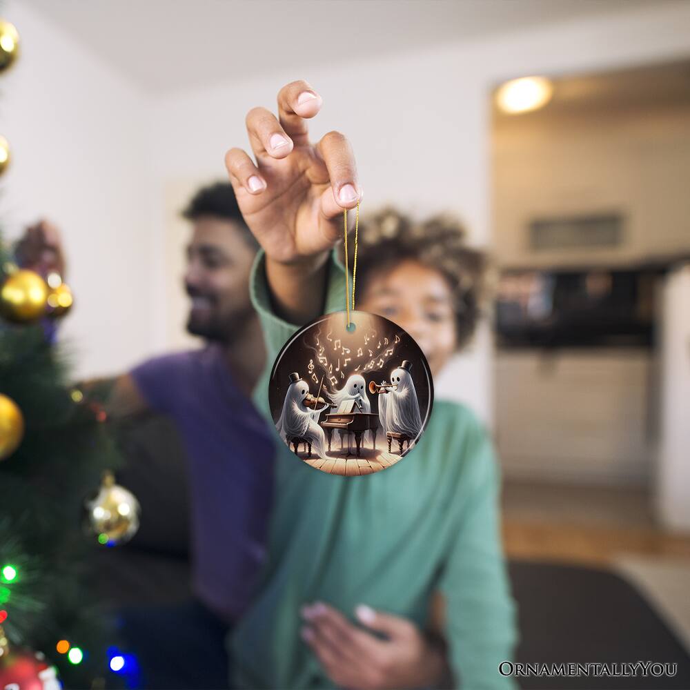 Alt View 1. OrnamentallyYou - Ghostly Triumvirate Musical Prodigies Ornament Whimsical Horror Musicians Unique Halloween Tree - Multi-colored.