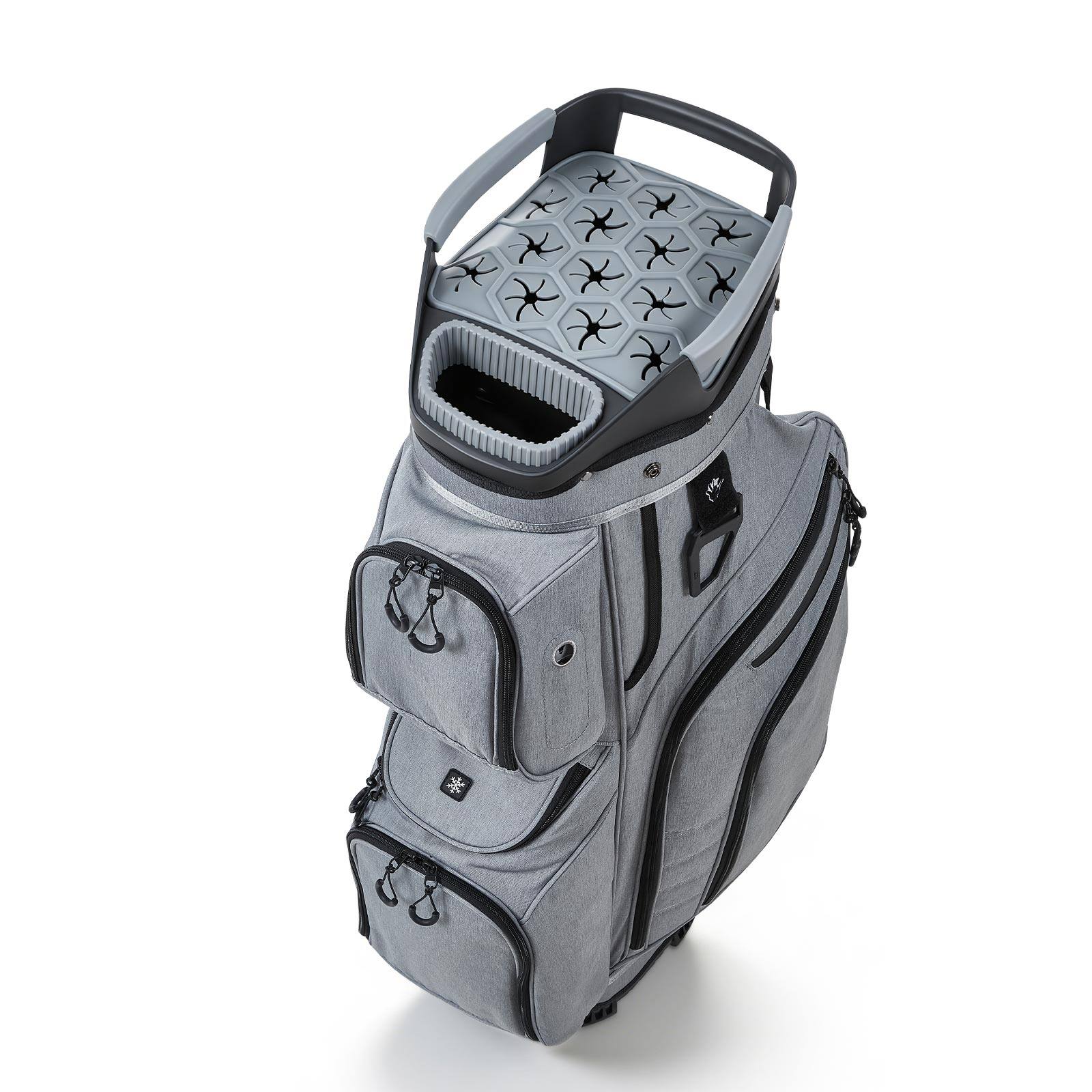 Alt View 5. VEVOR - Golf Cart Bag, 15 Way Top Divider Organizer, Golf Club Bag with Full-length Divider, Rain Hood, Storage Pockets - Grey.