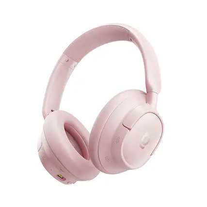 Front. Baseus - Baseus Bass BH1 NC Wireless Noise Cancelling Headphones, Pink - Pink.
