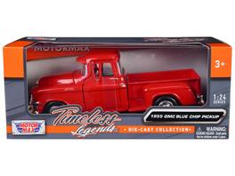 1955 GMC Blue Chip Pickup Truck "Timeless Legends" Series 1/24 Diecast Model Car by Motormax - Red