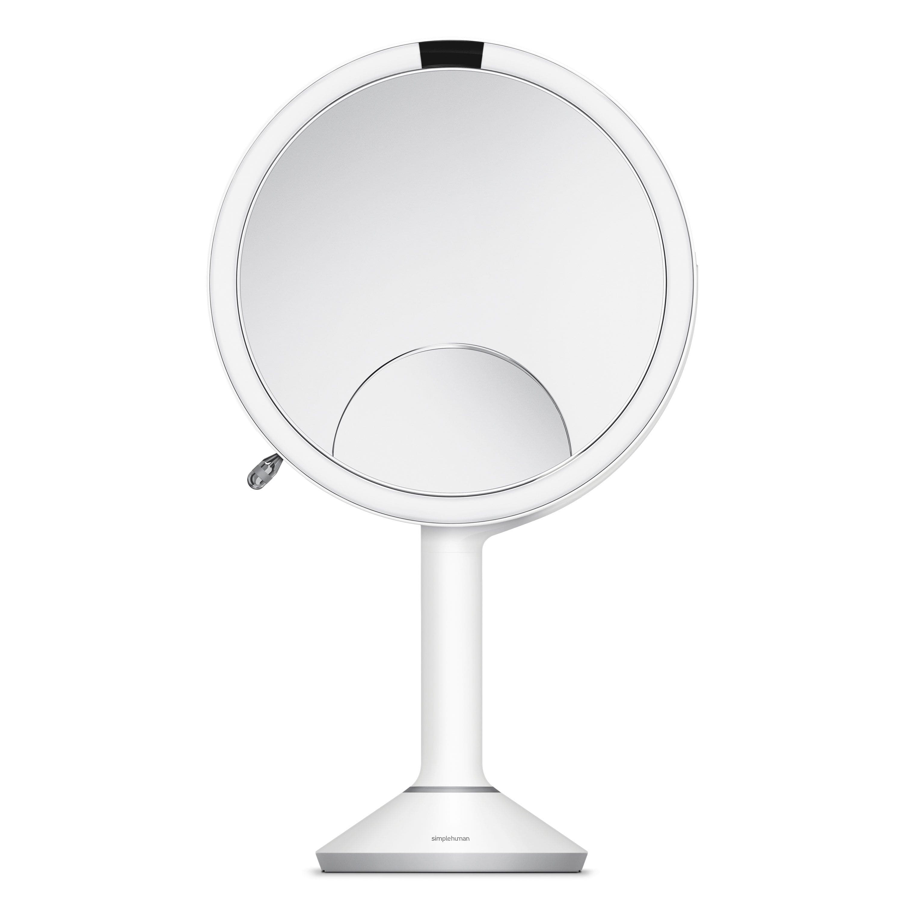 Front. simplehuman - sensor mirror trio, white stainless steel - White.