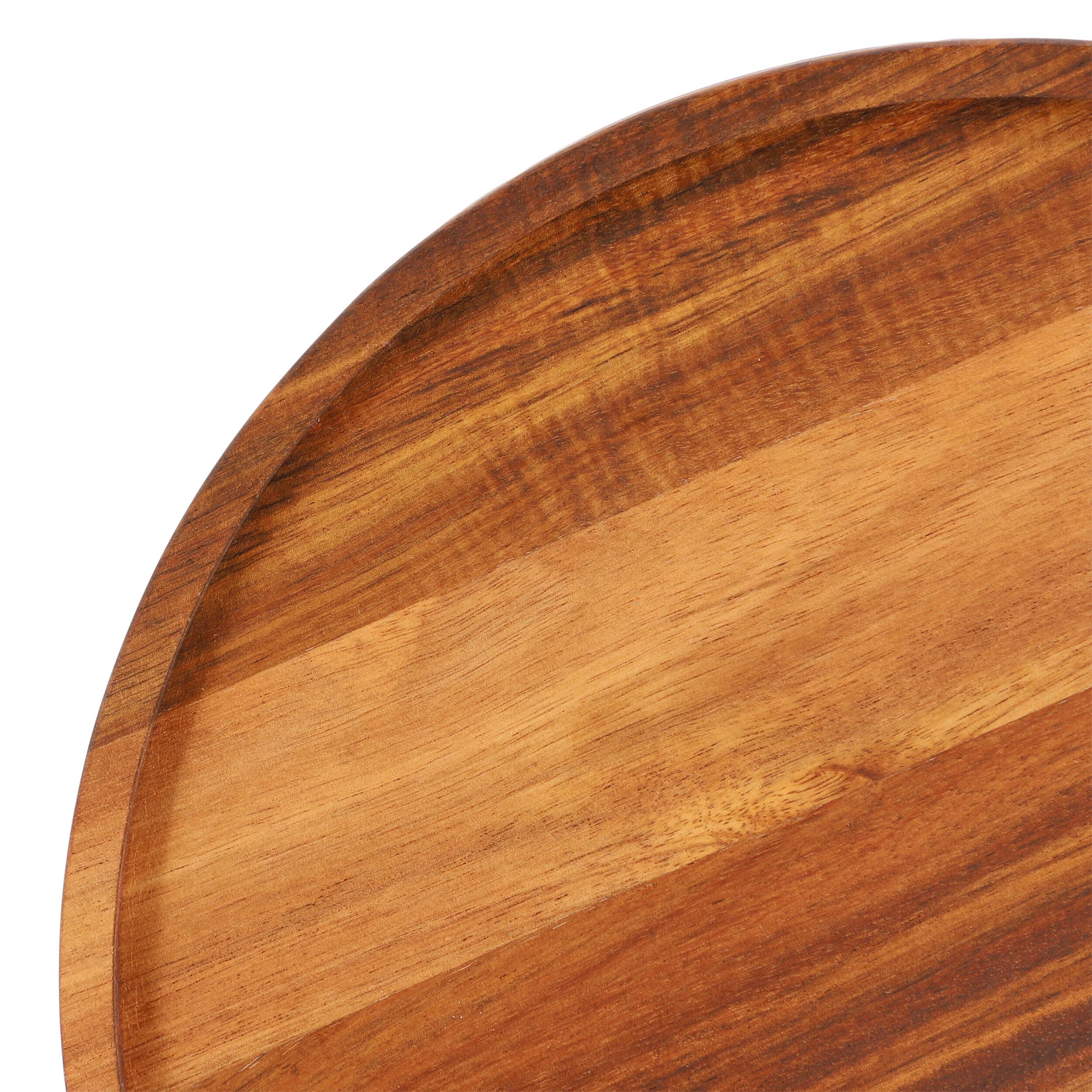 Back. MegaChef - MegaChef 12 Inch Acacia Wood Lazy Susan Tray - Brown.