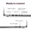 Ready to connect: USB-A 3.2 Gen 1, USB-C 3.2 Gen 1 (full function), Power in HDMI 1.4, Headphone/mic combo.