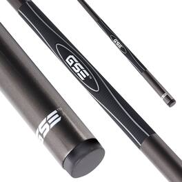GSE Games & Sports Expert - 58" 2-Piece Slick Grey Fiberglass Graphite Composite Billiard Pool Cue Stick for Men/Women - 19oz - Gray