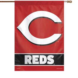WinCraft - Cincinnati Reds 28" x 40" Wordmark Single-Sided Vertical Banner - Multicolor