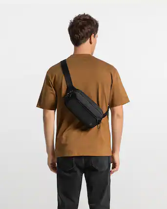 Front. tomtoc - Aviator-T35 2.5L X-Pac Sling Bag with RFID Blocking, Minimalist Crossbody Bag Chest Shoulder Pack for Travel, Everyday - Black.