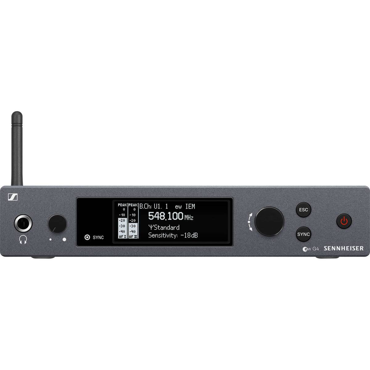 SYNC AK PEAK B.Ch: U1.1 IEM  
548.100 MHz  
-20 -20 -30 -30  
Y'Standard  
-40 -40  
AFI AFE  
Sensitivity: -18dB  
ESC SYNC ON  
G4  
SENNHEISER