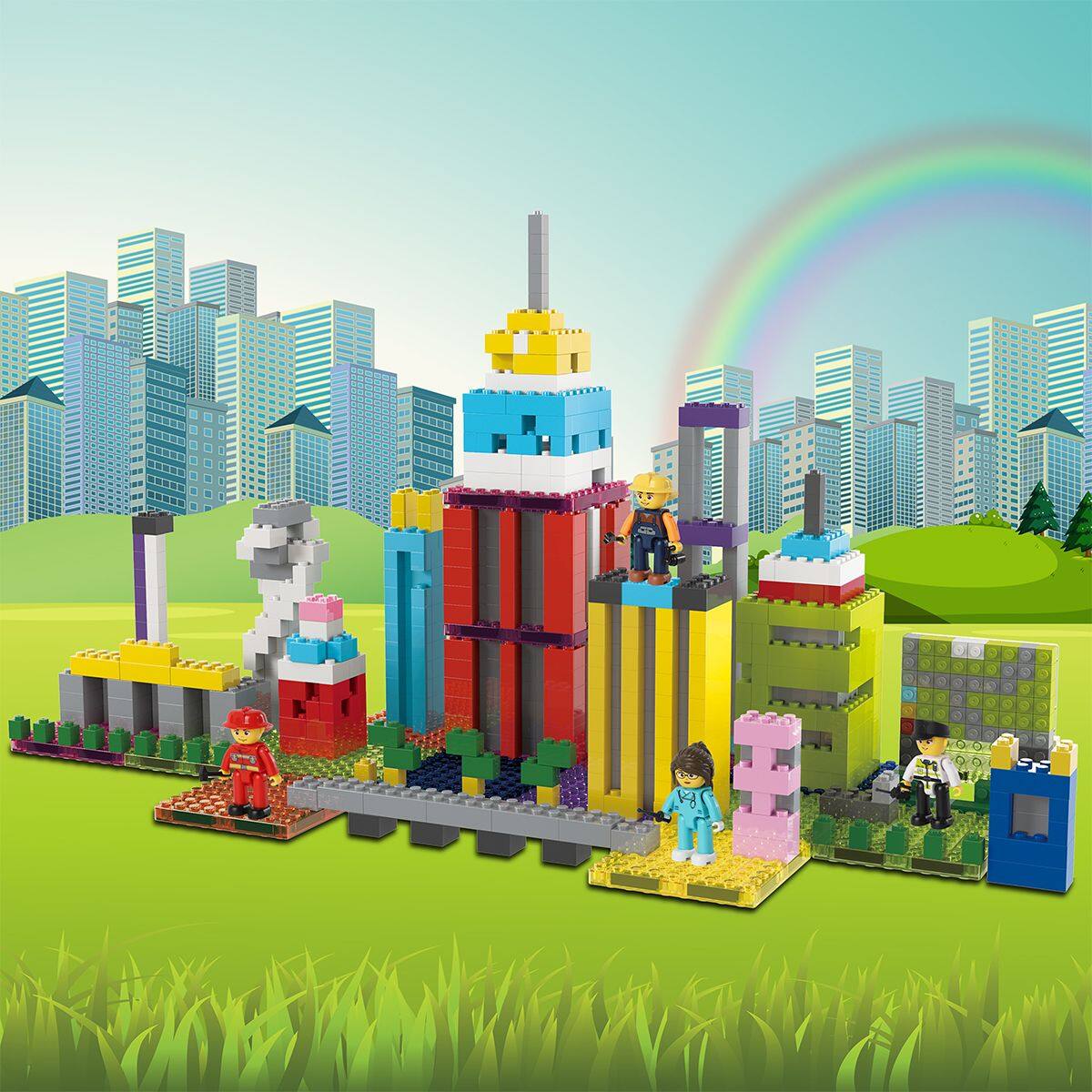 Alt View 2. PicassoTiles - PICASSO-TILES Character Action Figures for Magnetic Tiles, STEM Building Blocks Educational Toy for Kids, 4PCS - Multicolor.