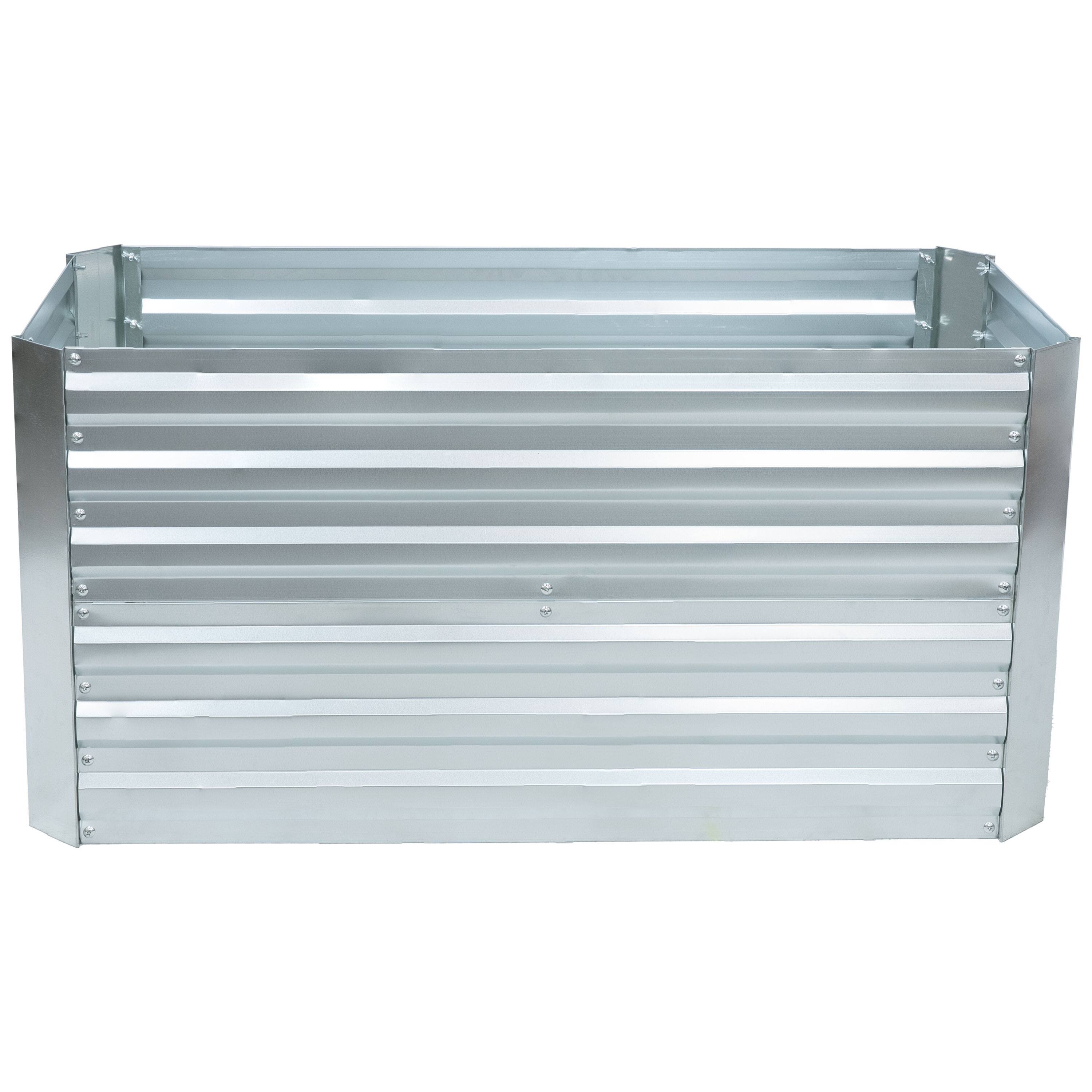 Alt View 8. Sunnydaze - Rectangle Galvanized Steel Raised Bed - 4 x 2 x 2 - Silver.