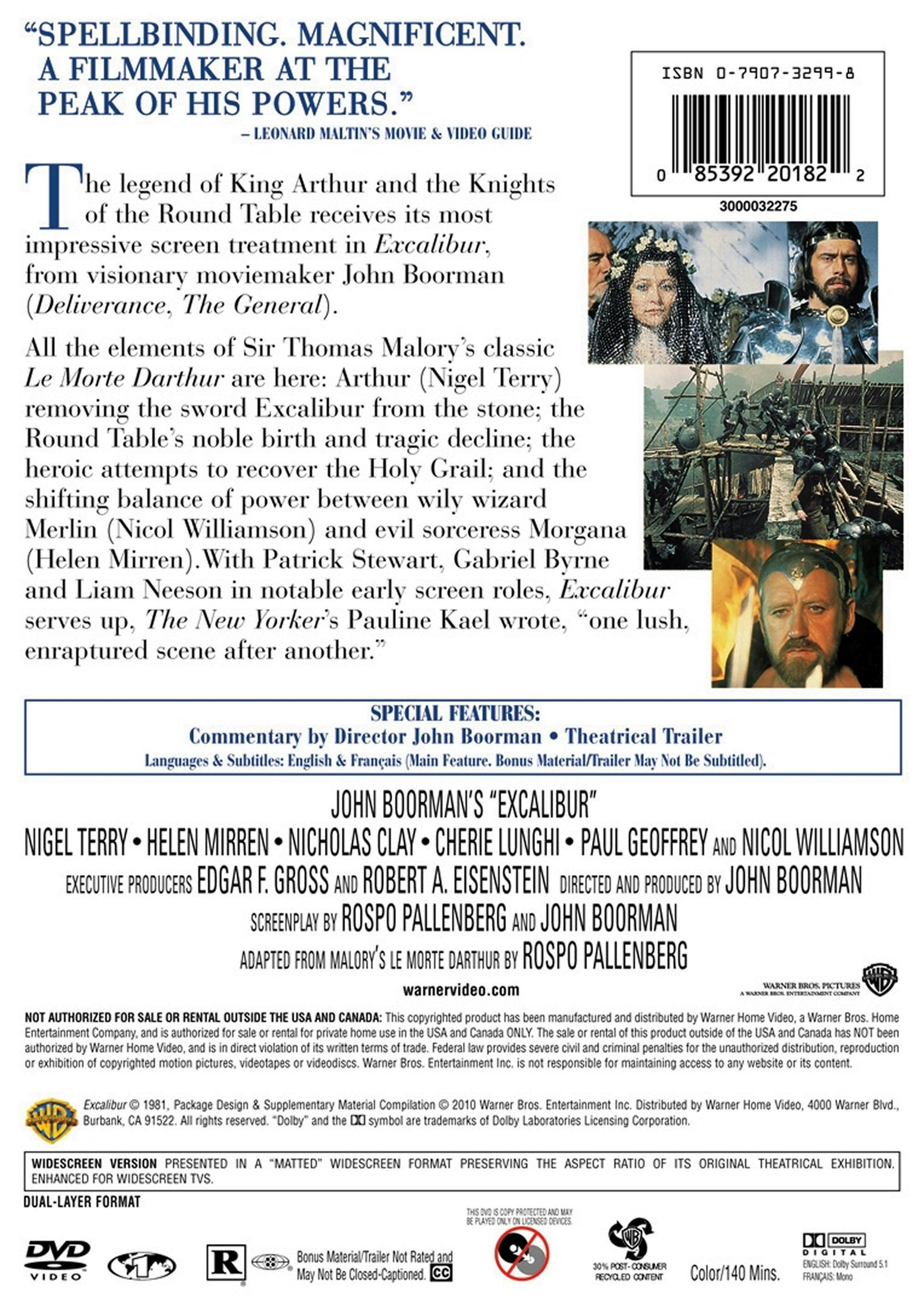 Angle. Excalibur (DVD R Rated Version) [DVD].