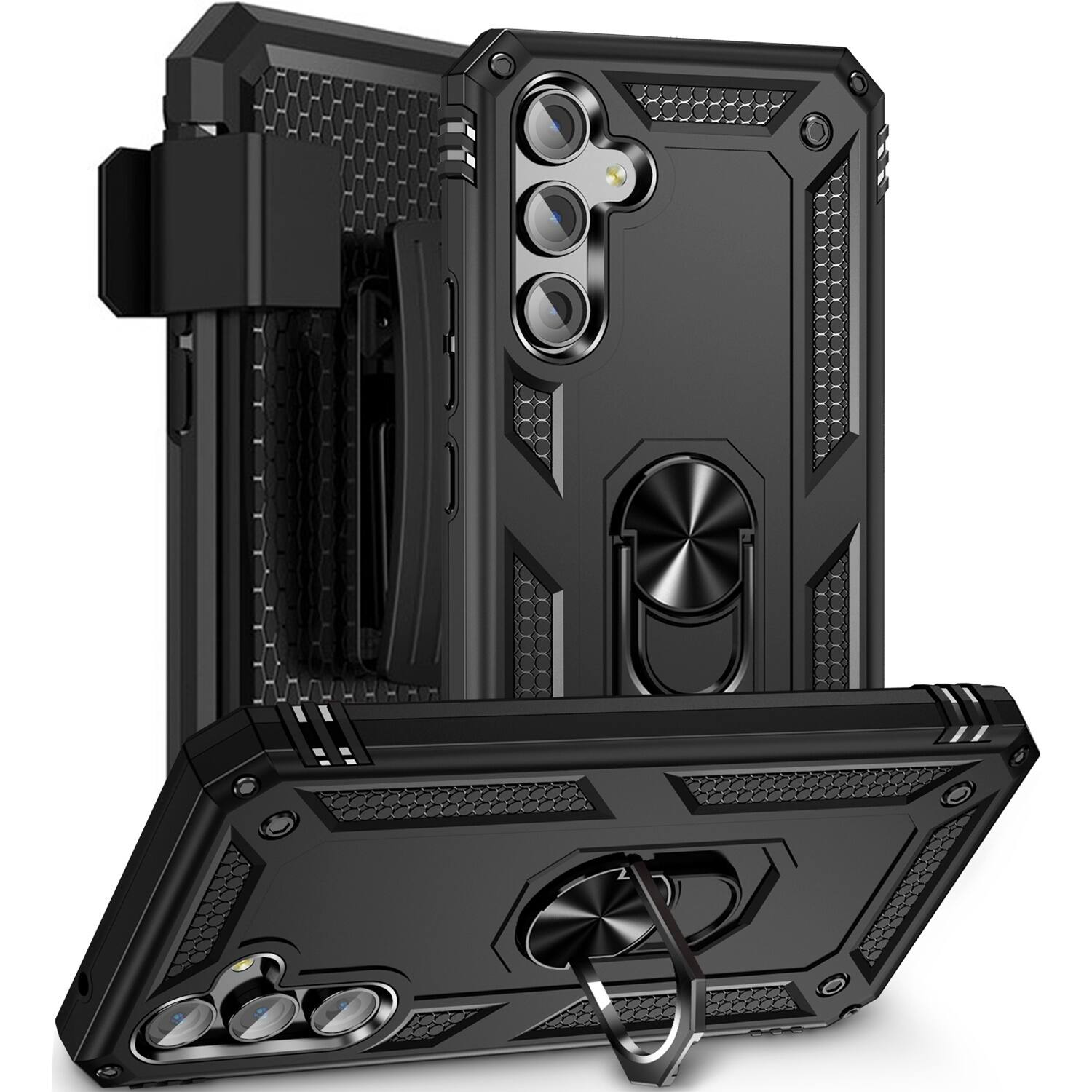 Alt View 12. SaharaCase - Military Kickstand Series with Belt Clip Case for Samsung Galaxy A54 5G - Black.