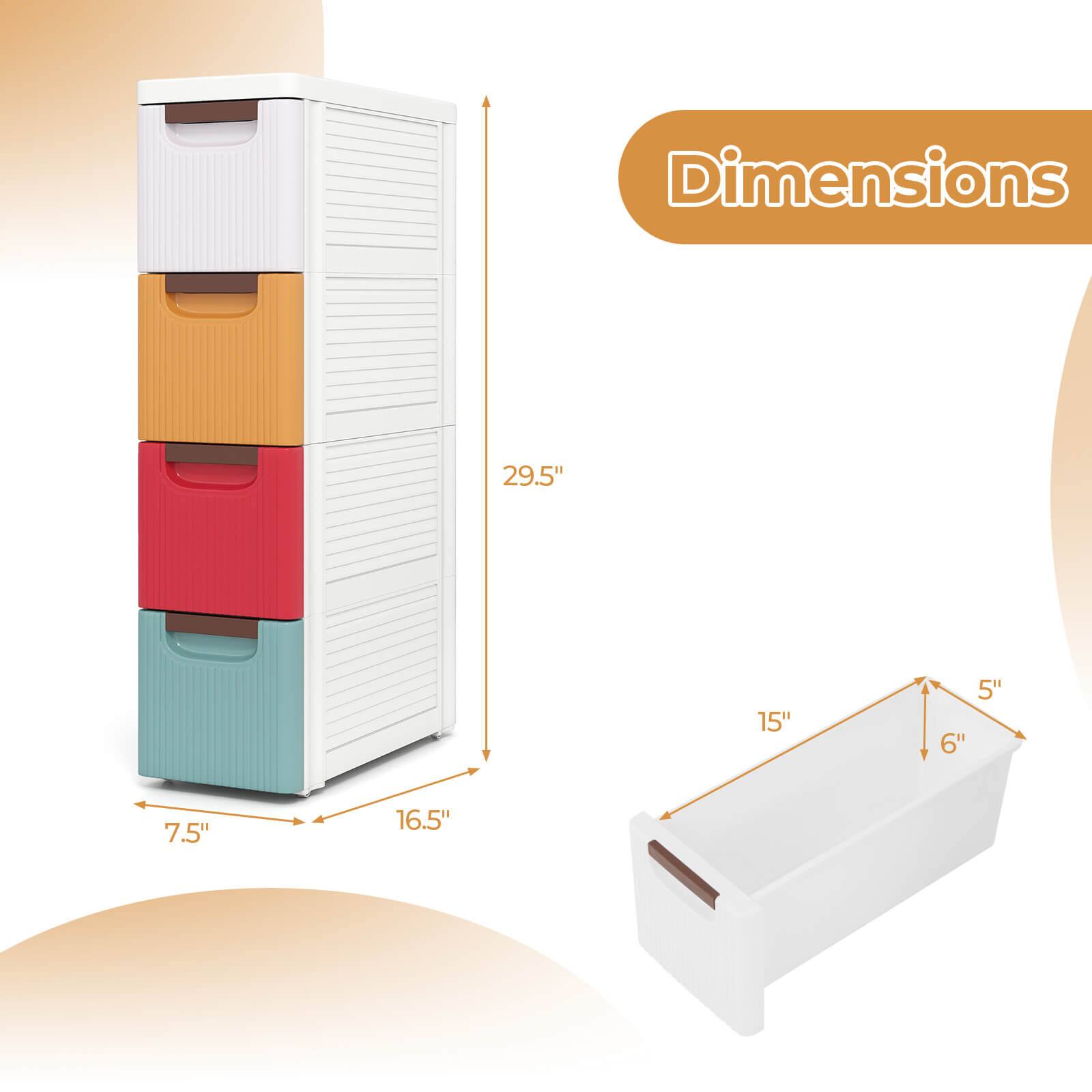 Dimensions:  
- Height: 29.5"  
- Width: 16.5"  
- Depth: 7.5"  
- Drawer dimensions: 15" x 6" x 5"