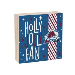 Evergreen Enterprises - Colorado Avalanche 6" Holiday Wood Plock Shelf Sign - Multicolor