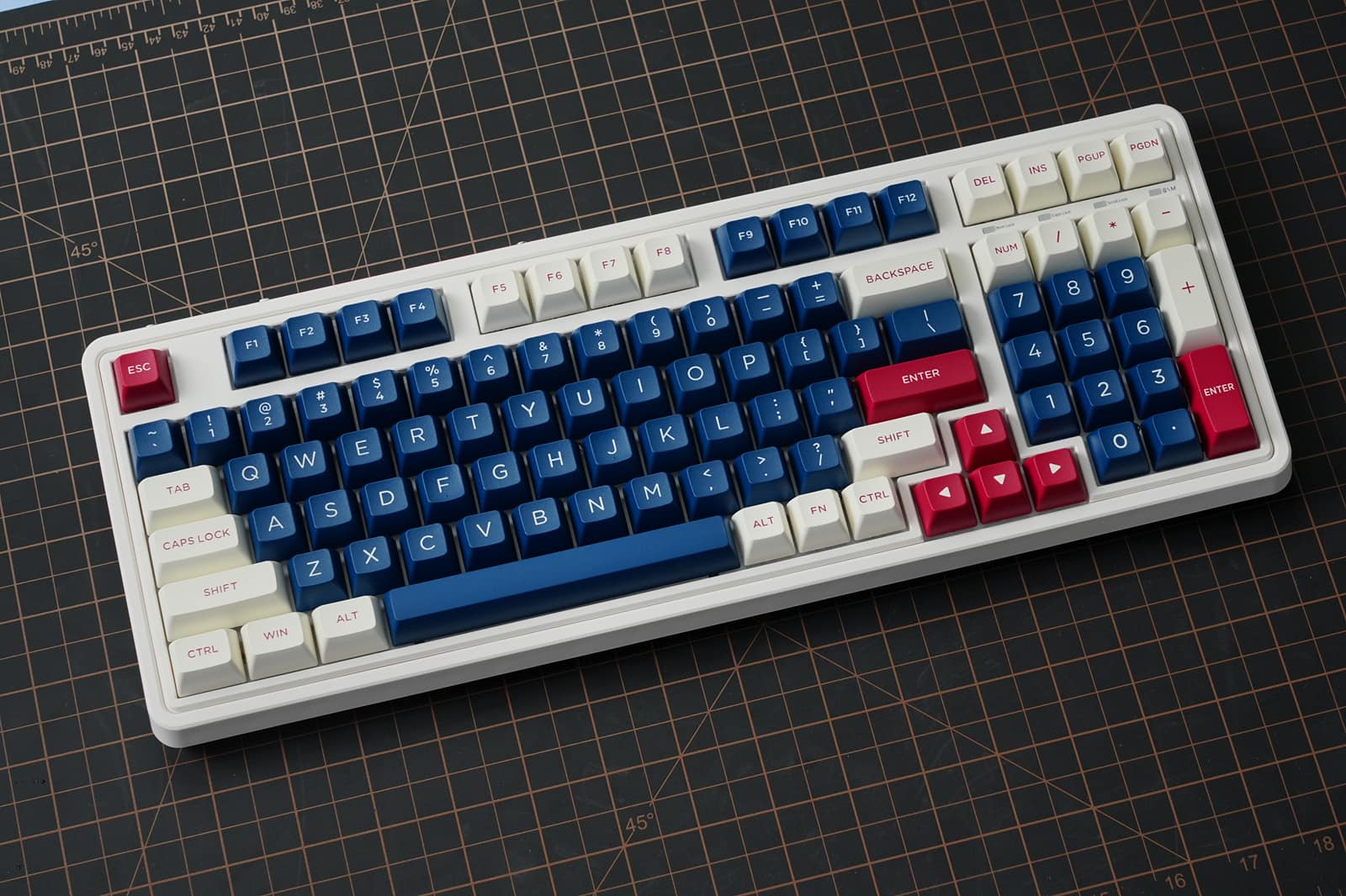 FL.ESPORTS - CMK98 Wireless Full Size Mechanical Gaming Keyboard,Linear Switches Gasket Creamy Keyboard - Blue