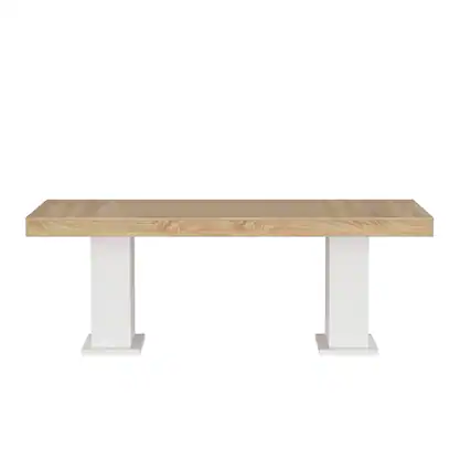 Front. FUFU&GAGA - FUFU&GAGA Modern Office Desk - Spacious Workstation for Home & Corporate Use - Wooden & White.