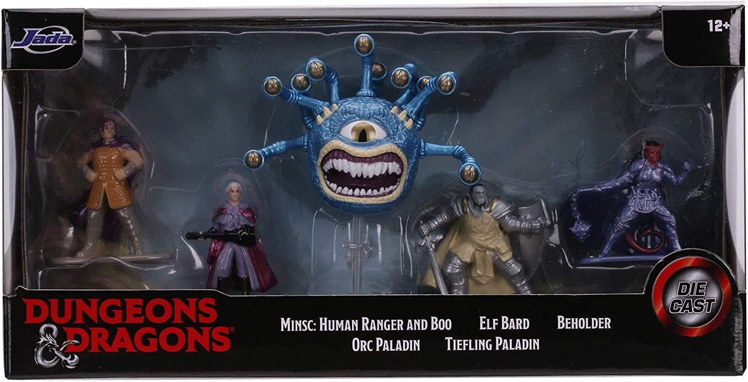 Jada Toys - Dungeons & Dragons Nano Metalfigs Medium Pack A | 5 Die-Cast Metal Figures - Red