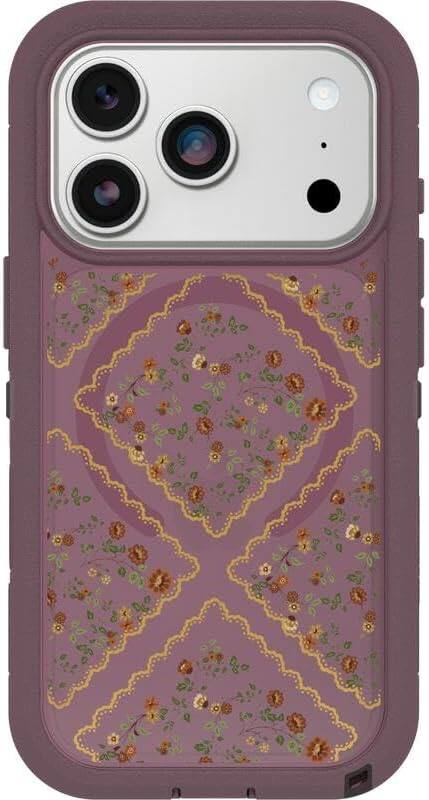 Left. OtterBox - OtterBox iPhone 17 Pro, Bundle: Defender Series XT Case & Screen Protector - Snaps on MagSafe - Rugged & Durable - Dusk Reverie (Purple).
