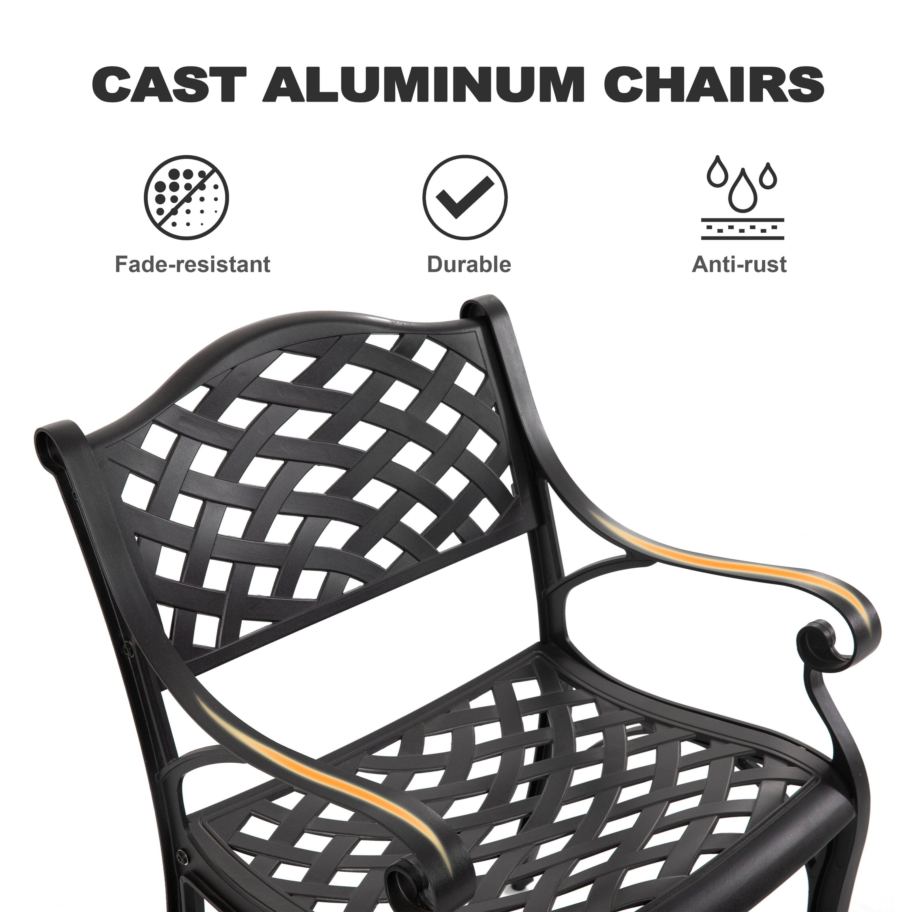 CAST ALUMINUM CHAIRS

- Fade-resistant
- Durable
- Anti-rust