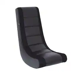 Crew - Classic Video Rocker Floor Gaming Chair - Black/Black